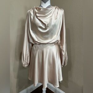 Mustard Seed cream, satin dress with tie in back-NWT!